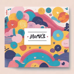 A unique and colorful postcard design featuring an artistic and whimsical theme