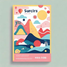 A unique and colorful postcard design featuring an artistic and whimsical theme