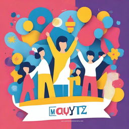Create a vibrant and lively postcard for International Youth Day