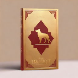 A gold and red fantasy book cover featuring a golden wolf symbol