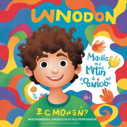 Create a vibrant and colorful book cover for 'O Mundo Colorido de Maikon: Descobrindo o Autismo'