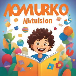 Create a vibrant and colorful book cover for 'O Mundo Colorido de Maikon: Descobrindo o Autismo'