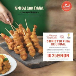 Generar un cartel vibrante y atractivo para un evento de pinchos y tapas en la isla de Gran Canaria