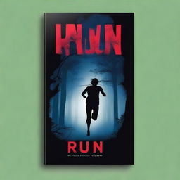 The cover of the novel is entitled 'Run!!!' depicts a dark and scary night atmosphere