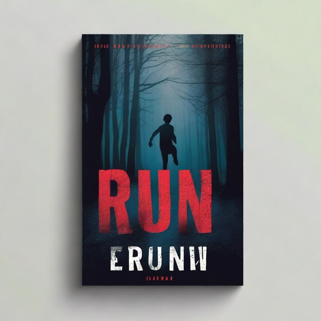 The cover of the novel is entitled 'Run!!!' depicts a dark and scary night atmosphere