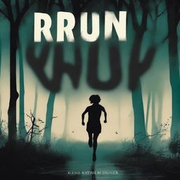 The cover of the novel is entitled 'Run!!!' depicts a dark and scary night atmosphere