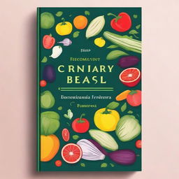 A vibrant and detailed book cover for a culinary book