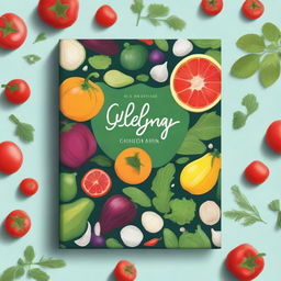 A vibrant and detailed book cover for a culinary book