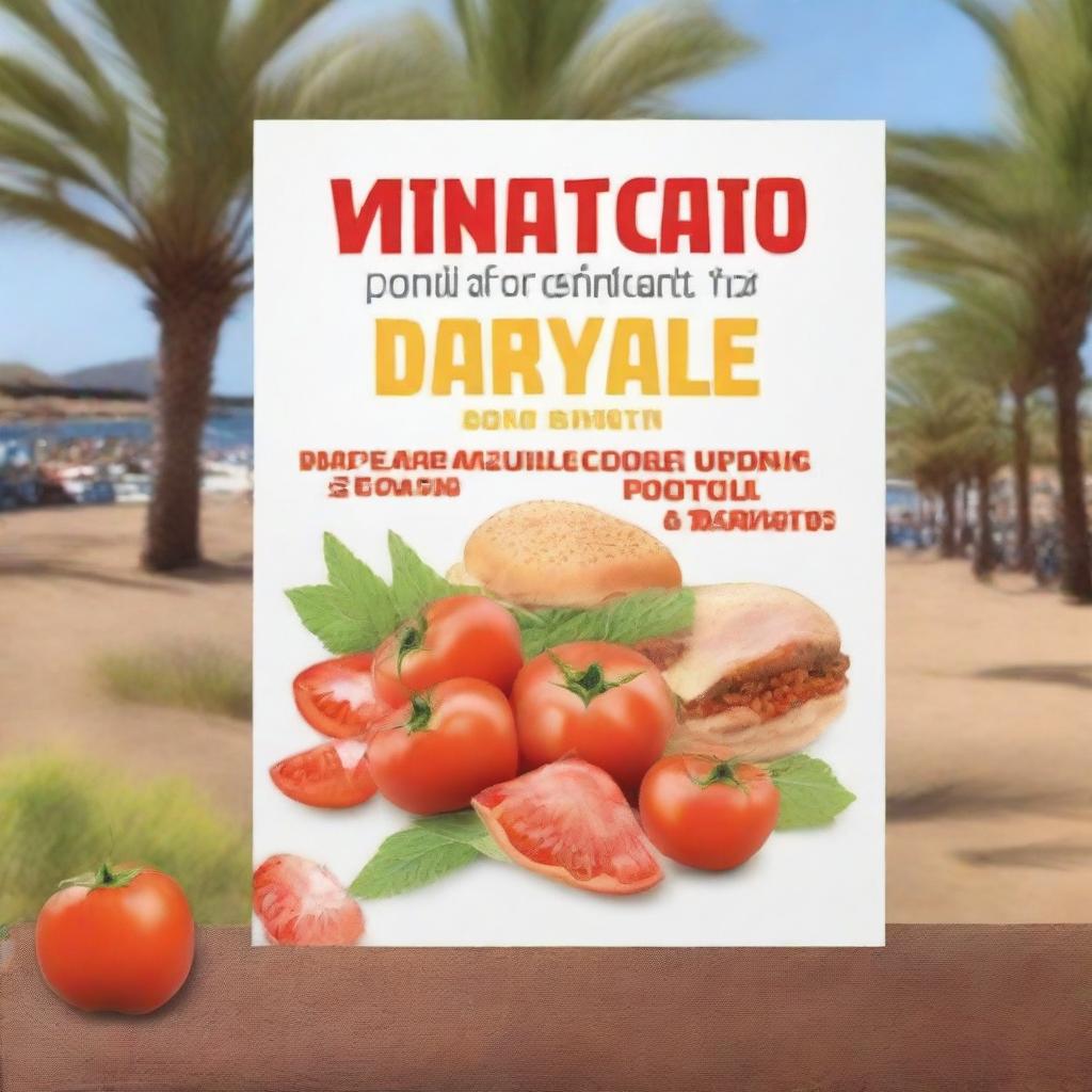 Generar un cartel vibrante y atractivo para un evento llamado 'TAPAS Y PINCHOS' en la isla de Gran Canaria