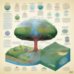 A detailed illustration showing the interconnectedness of ecology, classification and nomenclature, and global diseases