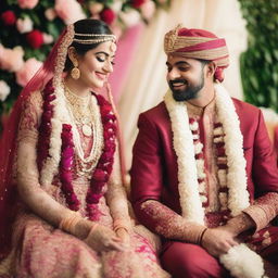 A beautiful wedding scene featuring Mehak and Rohit