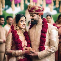 A beautiful wedding scene featuring Mehak and Rohit