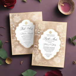 A wedding invitation card with the names 'Rohit weds Mehak' elegantly written