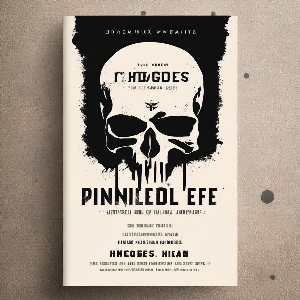 Design a book cover featuring a black Punisher skull prominently displayed