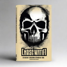 Design a book cover featuring a stylized skull prominently displayed