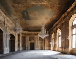 The interior of a deserted palace