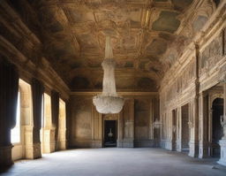 The interior of a deserted palace