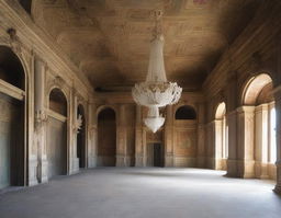 The interior of a deserted palace