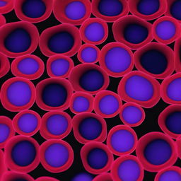 A laser physics visualization image showing cells with a gradient of the visible spectrum