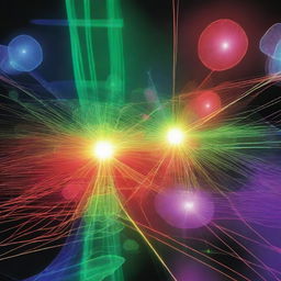 An image illustrating laser systems interacting with biological cells