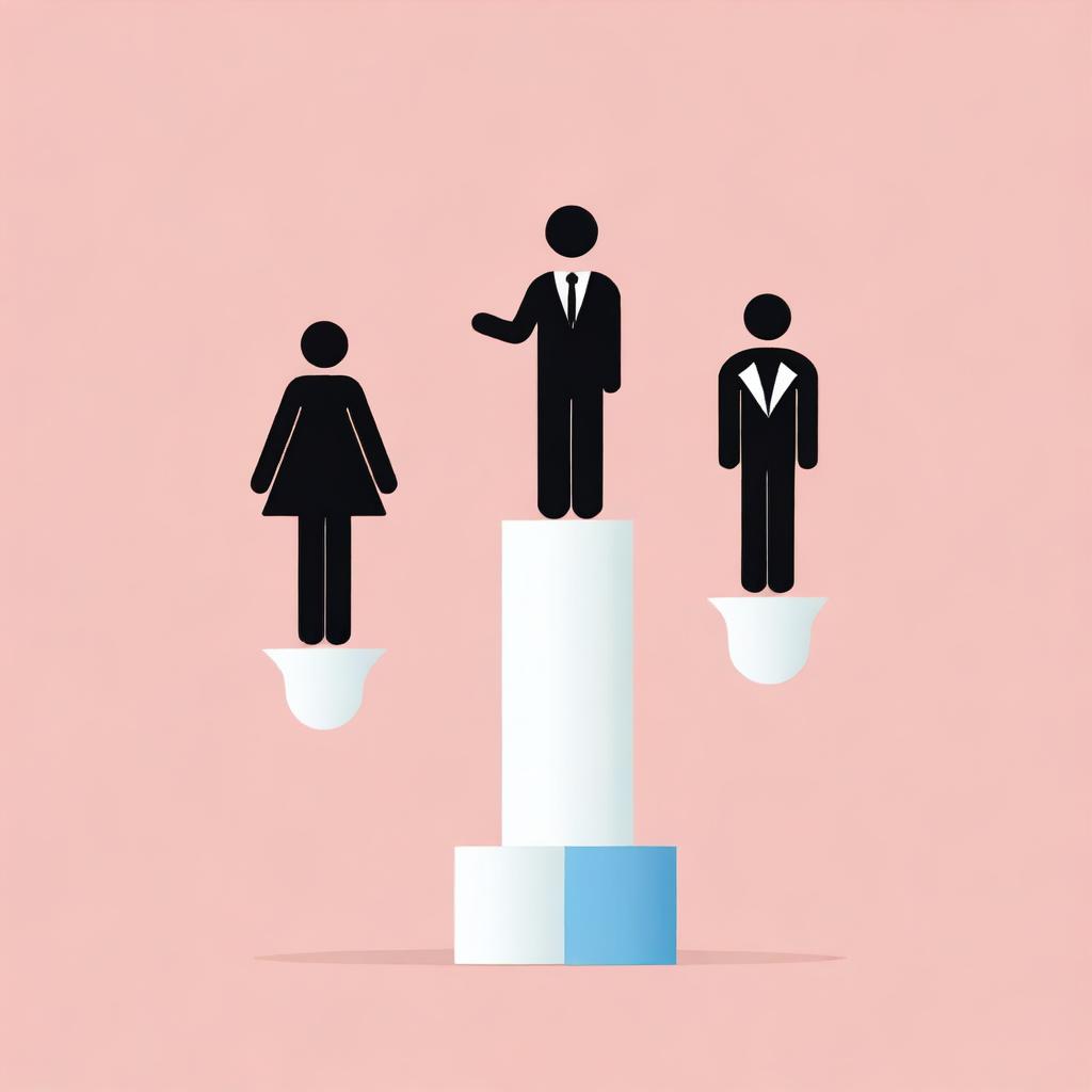 Create an illustration symbolizing gender equality between men and women