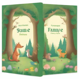 Create a whimsical front and back cover for a storybook