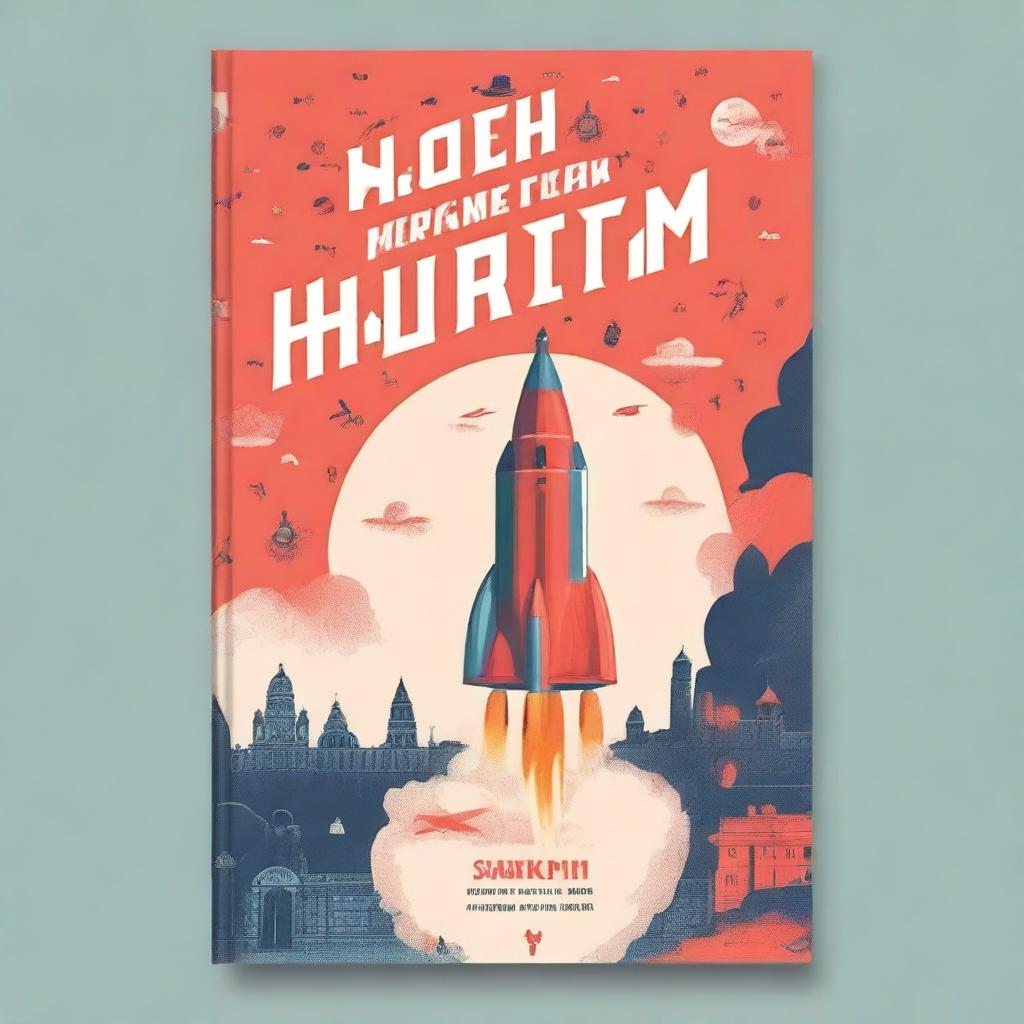 Design a book cover for 'When the Rockets Flew' that focuses on life in Russia from 2014 to 2022 through the eyes of a Russian citizen