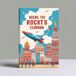 Design a book cover for 'When the Rockets Flew' that focuses on life in Russia from 2014 to 2022 through the eyes of a Russian citizen