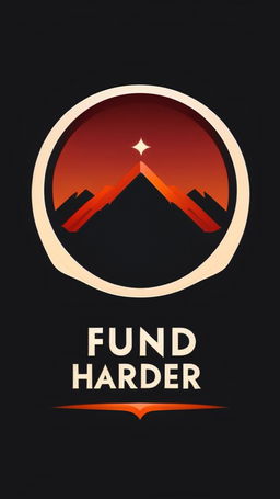 Stylized word logo 'Fund Me Harder' in gradient red and orange hues against a black backdrop.