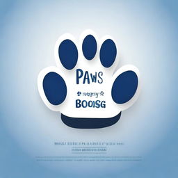 Generate an image with a midnight blue background featuring a black paw print prominently in the center