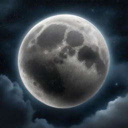 Generate a highly detailed, 8k resolution portrait of a fantasy full moon night sky