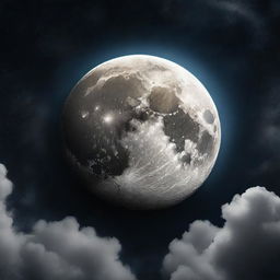 Generate a highly detailed, 8k resolution portrait of a fantasy full moon night sky