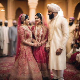 A beautiful wedding scene featuring a Hindu girl marrying a Muslim Sheikh