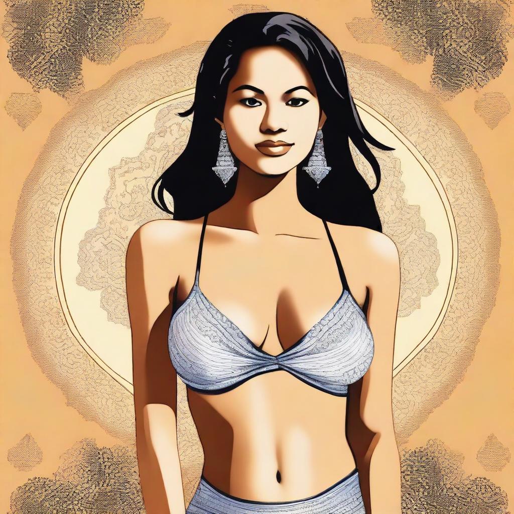 Create an image of a Cambodian woman wearing a bra