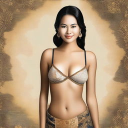 Create an image of a Cambodian woman wearing a bra