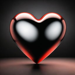 A big, beautiful 3D red heart with a black background