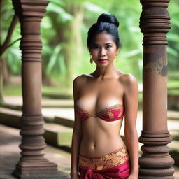 Create an image of a Cambodian woman wearing a bra