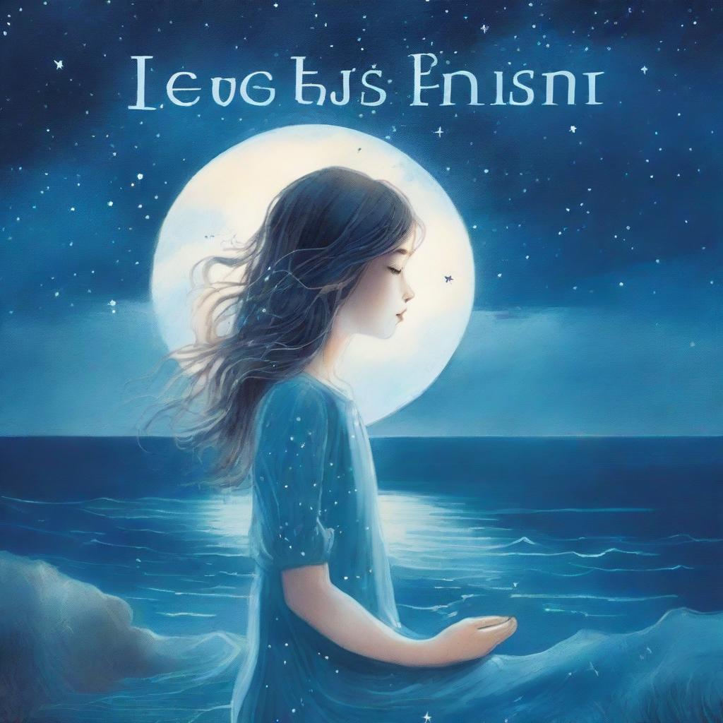 A book cover featuring a night-time ocean scene illuminated by moonlight