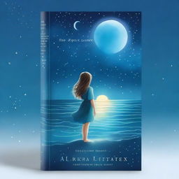 A book cover featuring a night-time ocean scene illuminated by moonlight