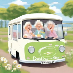 Five elderly ladies between the ages of 65 and 70 are going on a road trip to the sea in a motorhome called Daisy