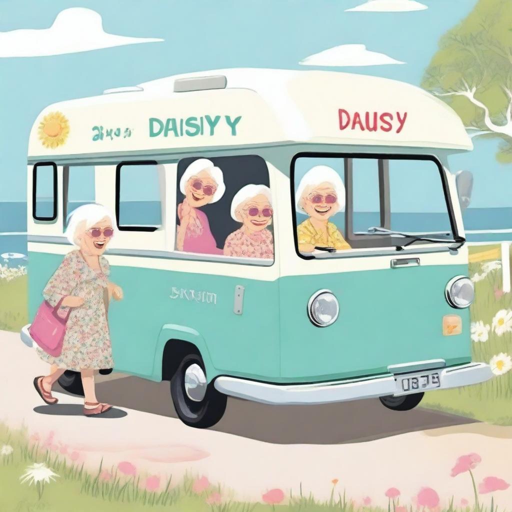 Five elderly ladies between the ages of 65 and 70 are going on a road trip to the sea in a motorhome called Daisy