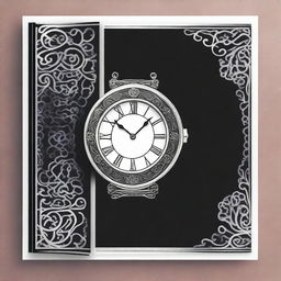 Create a card that represents a watch, featuring sleek and elegant design elements