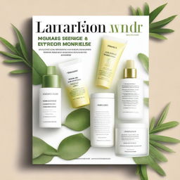 A magazine cover featuring skincare products