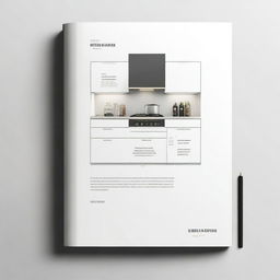 A modern decorated cover sheet for a kitchen design specification book