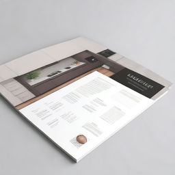 A modern decorated cover sheet for a kitchen design specification book