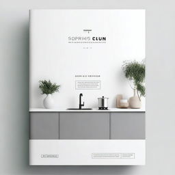 A modern decorated cover sheet for a kitchen design specification book