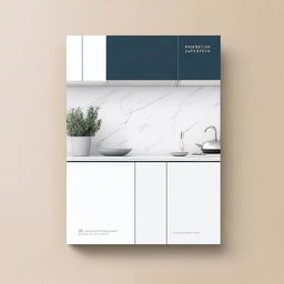 A modern decorated cover sheet for a kitchen design specification book