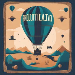 A book cover titled 'Fronteras' featuring a hot air balloon and symbols related to archaeology