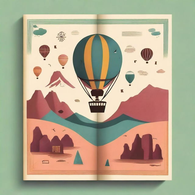 A book cover titled 'Fronteras' featuring a hot air balloon and symbols related to archaeology