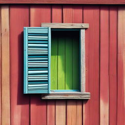 A close-up, detailed illustration of a single window shutter